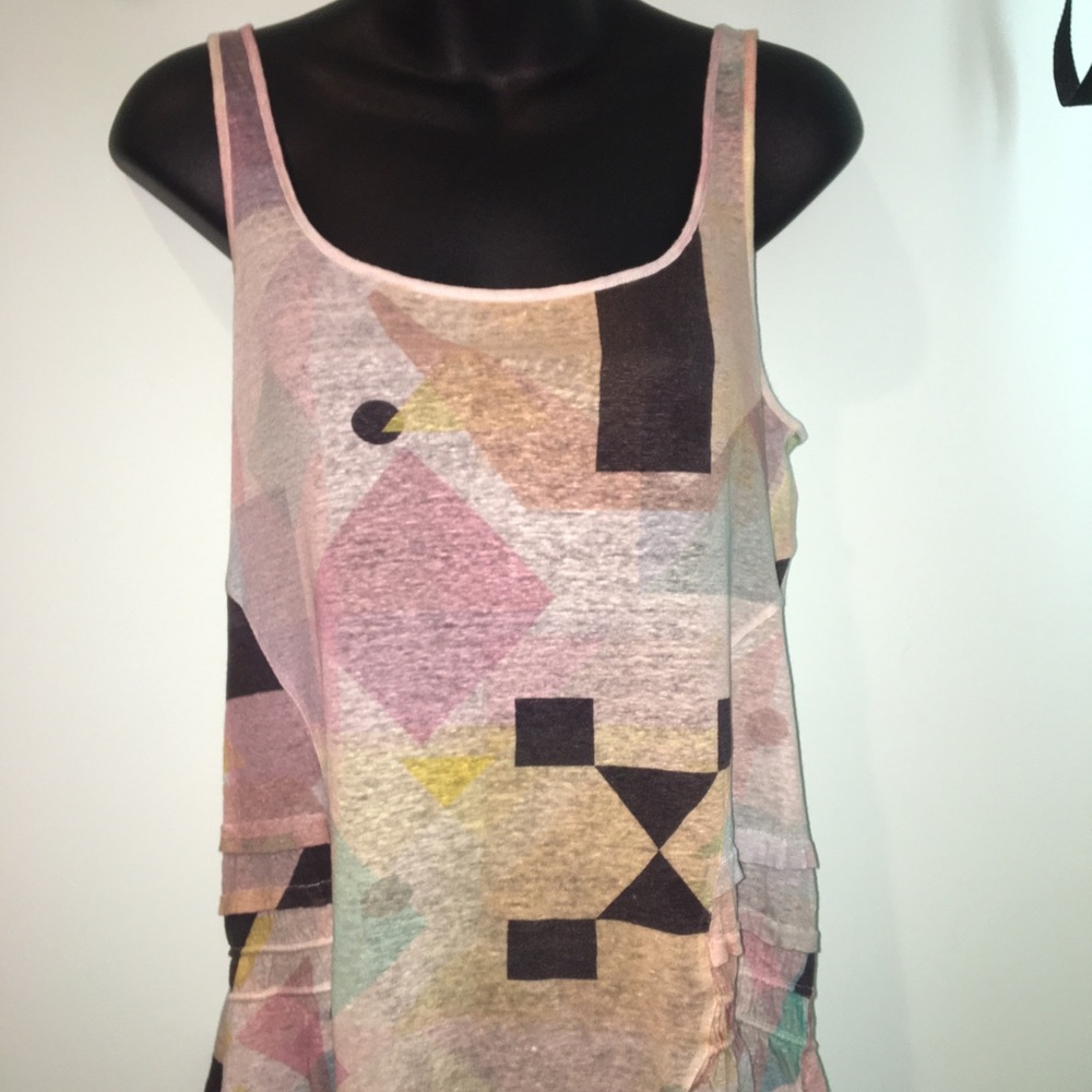 *ORIGINALLY $215* Theory Linen Color Block Tank
